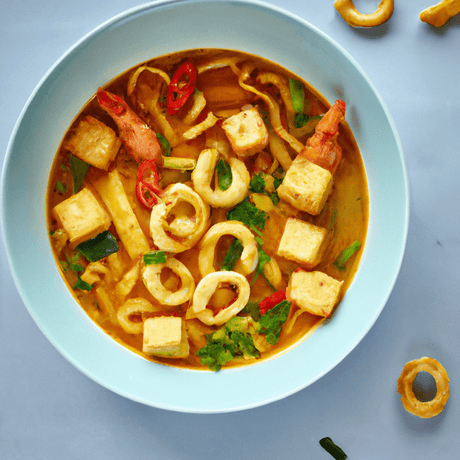 Mee Curry – Curry-Nudelsuppe mit Garnelen & Tofu - RamenHeaven
