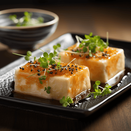 Seidentofu mit Frühlingszwiebeln und Bonitoflocken - RamenHeaven